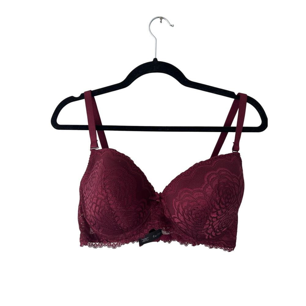 Necessary Objects Maroon Purple Lace Bra 38DD